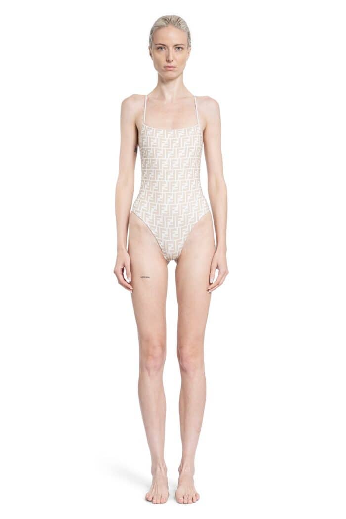 FENDI Pequin Stripes Reversible Swimsuit