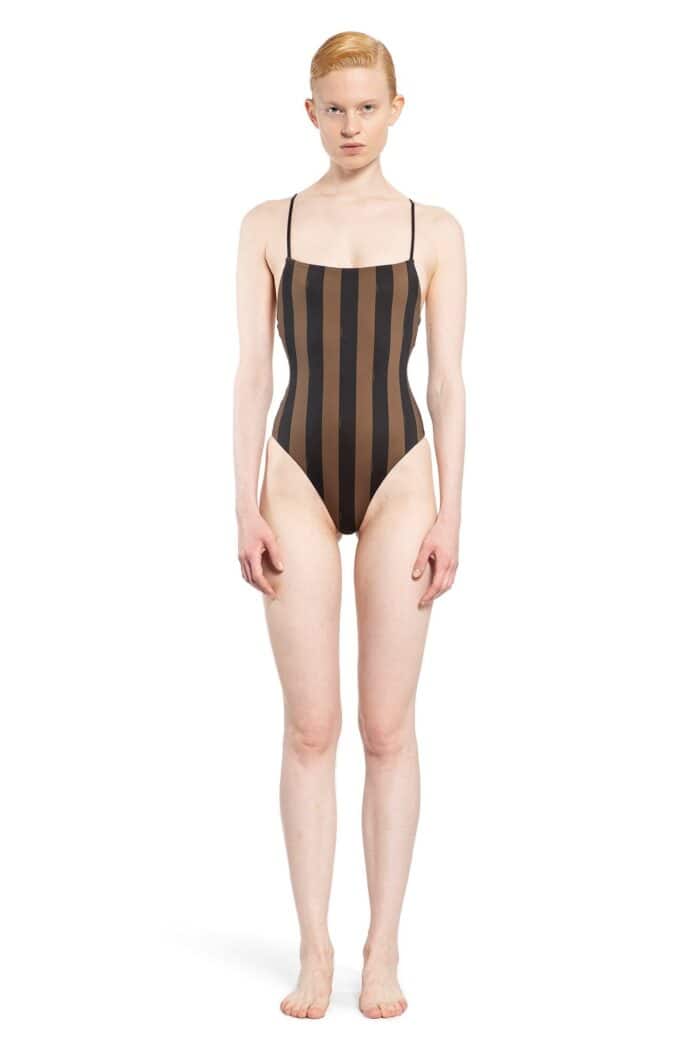 FENDI Pequin Stripes Reversible Swimsuit