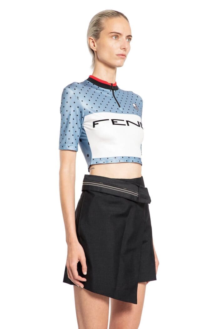 FENDI Polkadot Cycling Logo Crop Top