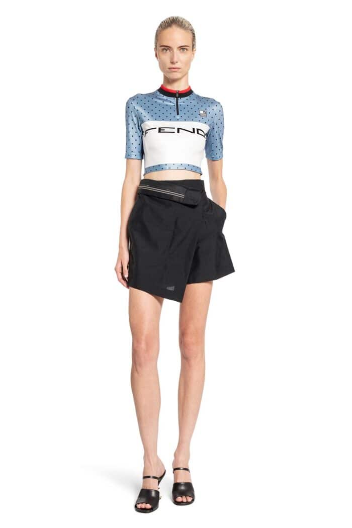 FENDI Polkadot Cycling Logo Crop Top