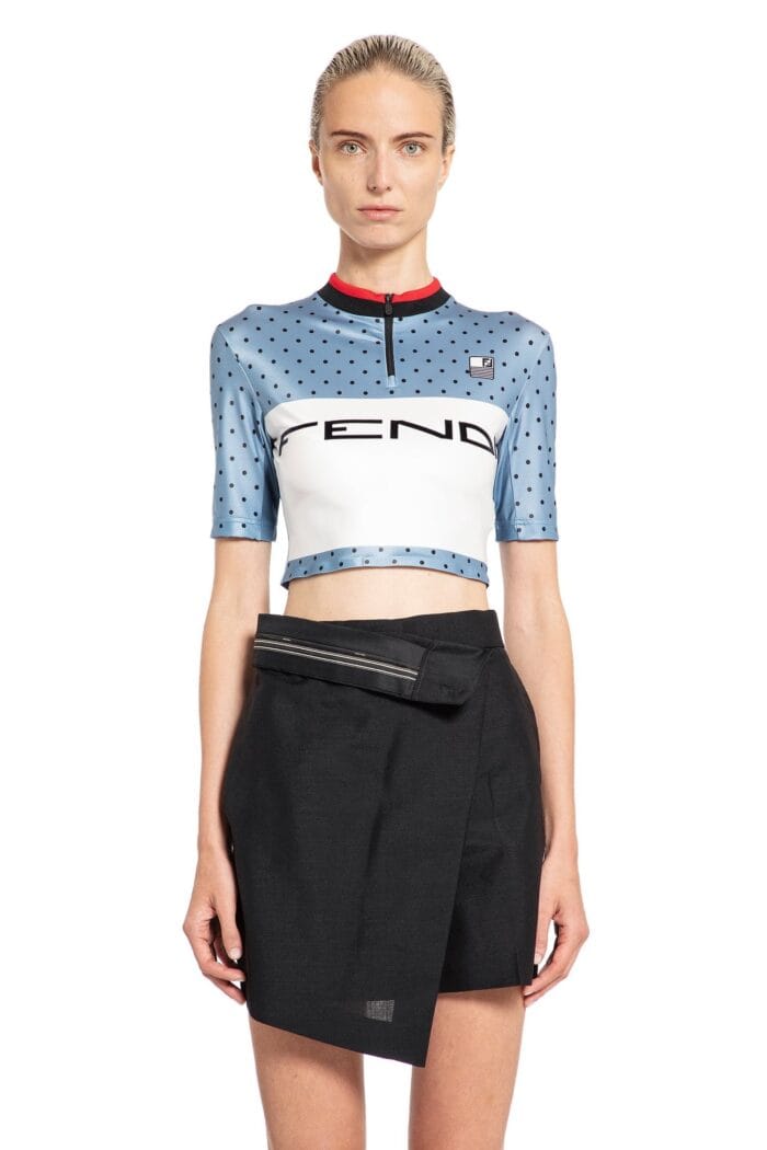 FENDI Polkadot Cycling Logo Crop Top