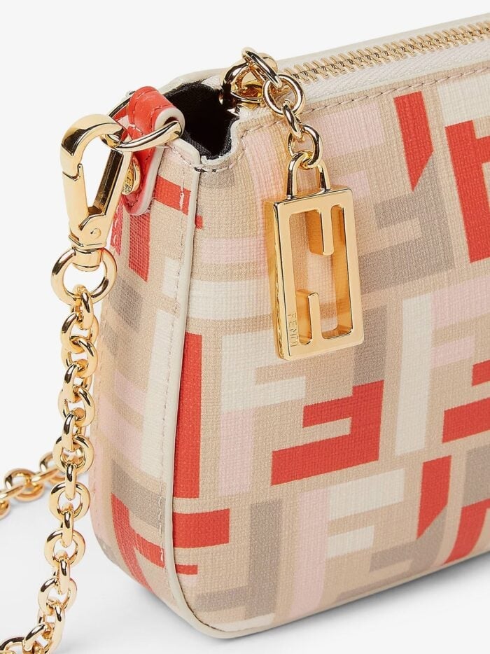 Fendi Pouch Baguette FF Jacquard Fabric Shoulder Bag