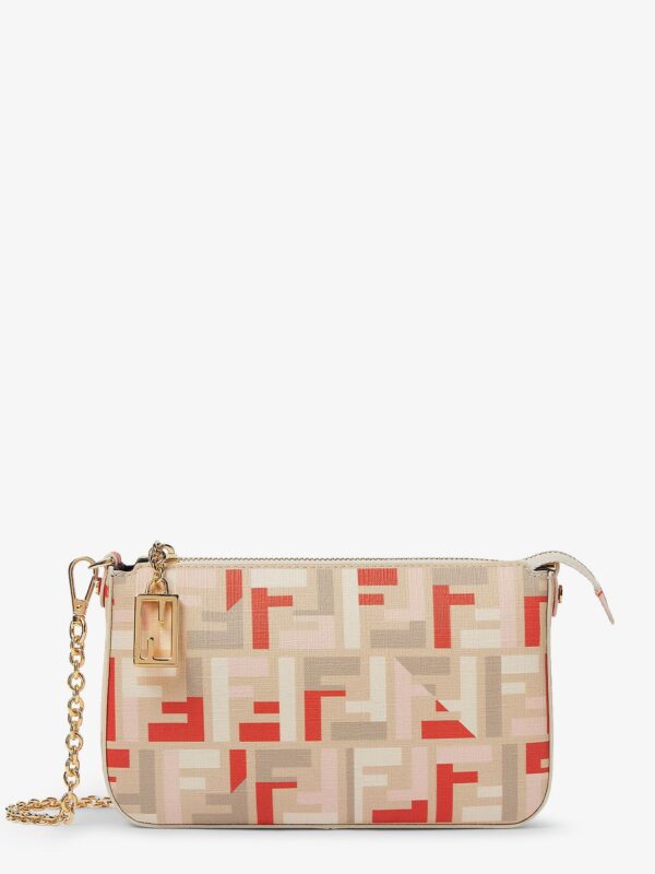 Fendi Pouch Baguette FF Jacquard Fabric Shoulder Bag