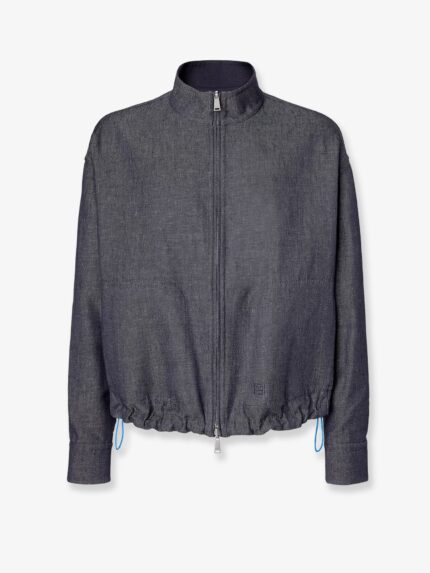 Fendi Reversible Denim Jacket With Embroidered FF Logo