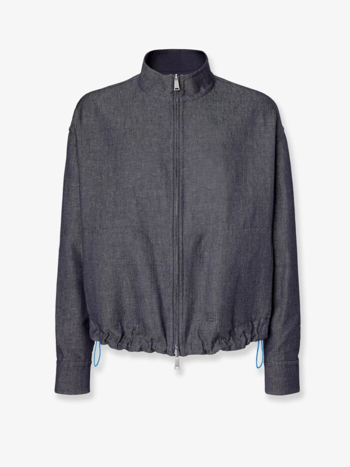 fendi reversible denim jacket with embroidered ff logo Fendi Reversible Denim Jacket With Embroidered FF Logo