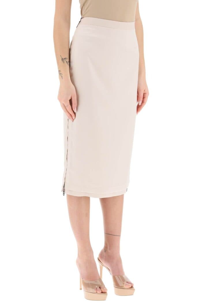 Fendi Reversible Midi Skirt With Side Zippers