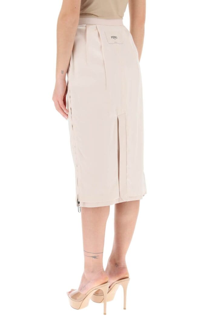 Fendi Reversible Midi Skirt With Side Zippers