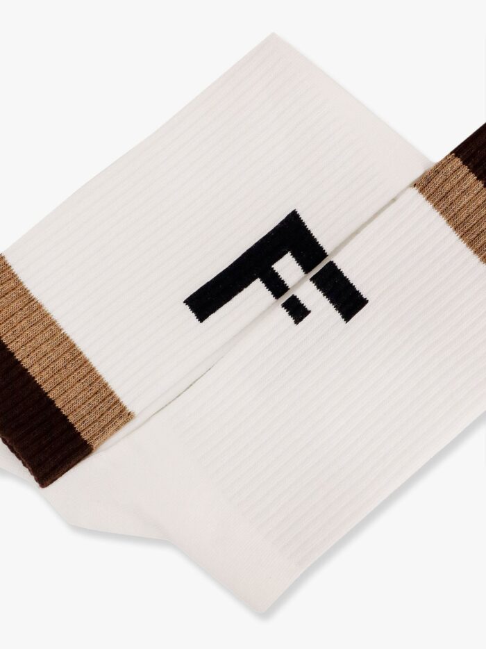 Fendi Ribbed Cotton Socks