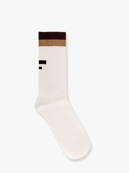 Fendi Ribbed Cotton Socks