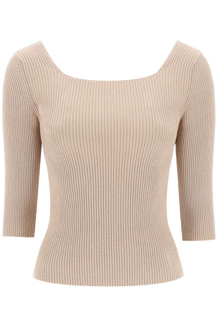 FENDI Ribbed Cotton Sweater