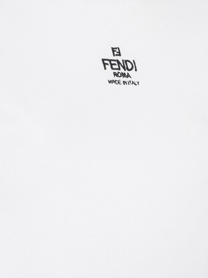 Fendi Ribbed Cotton T-shirt
