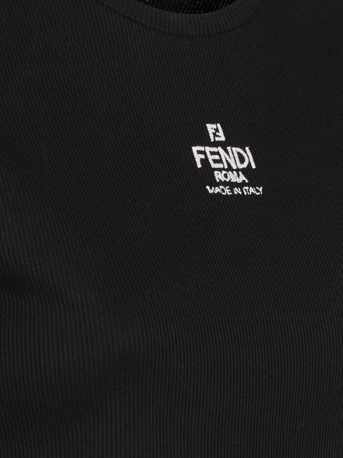 Fendi Ribbed Cotton T-shirt