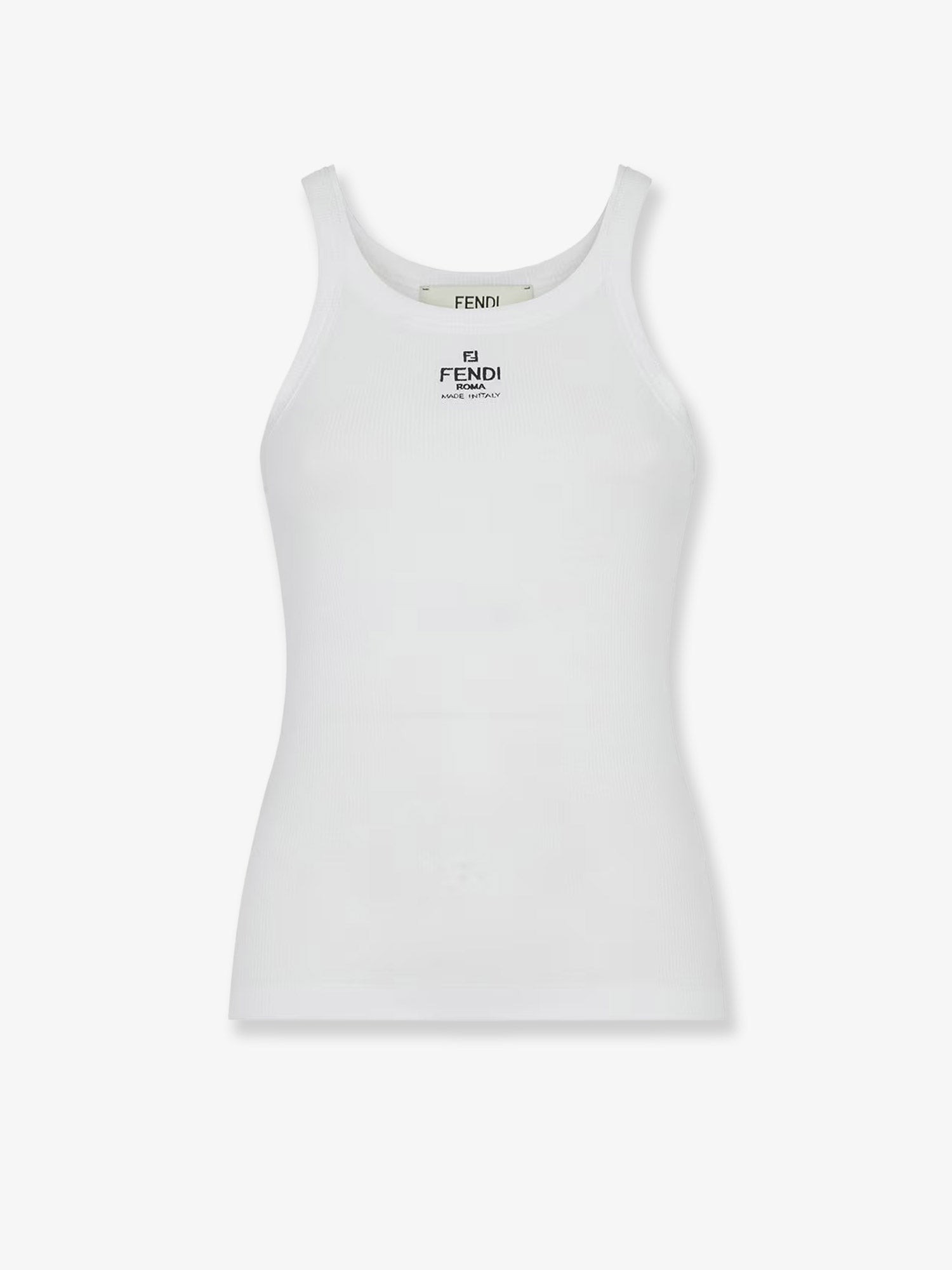 Fendi Ribbed Cotton Tank Top