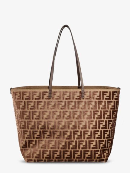 Fendi Roll Large FF Jacquard Fabric Shopping Bag