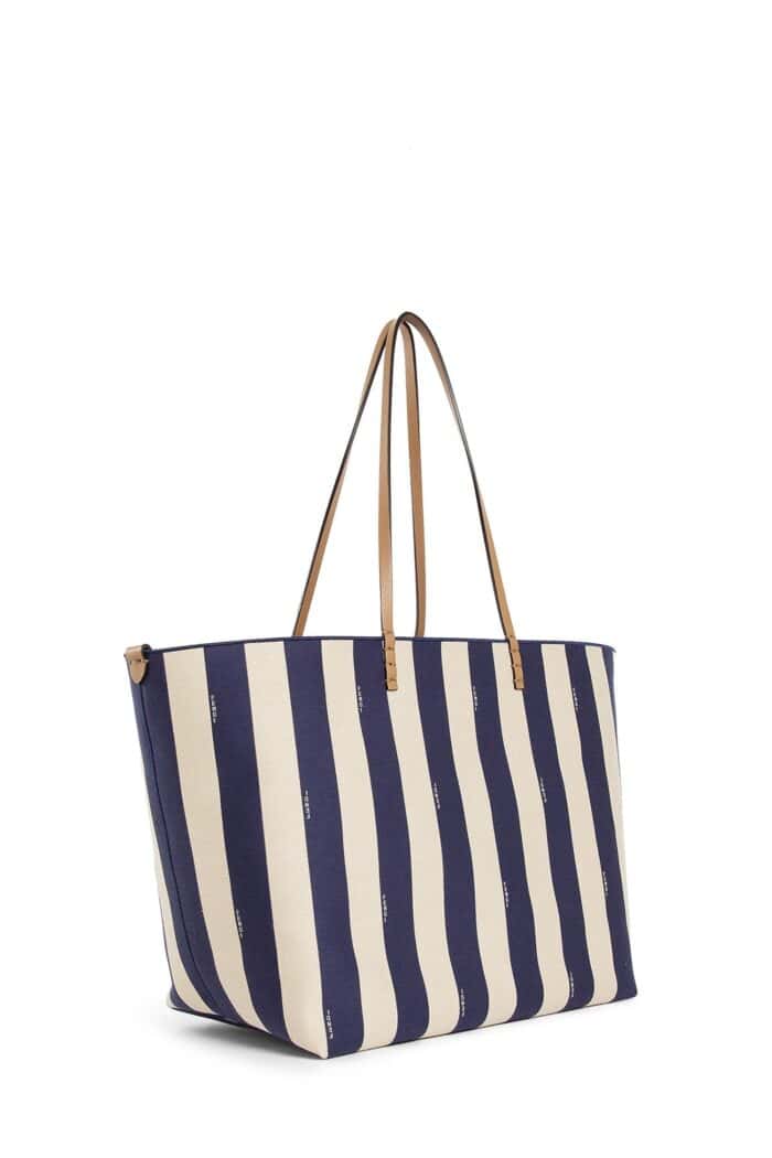 FENDI Roll Reversible Large Shopper In Pequin Striped