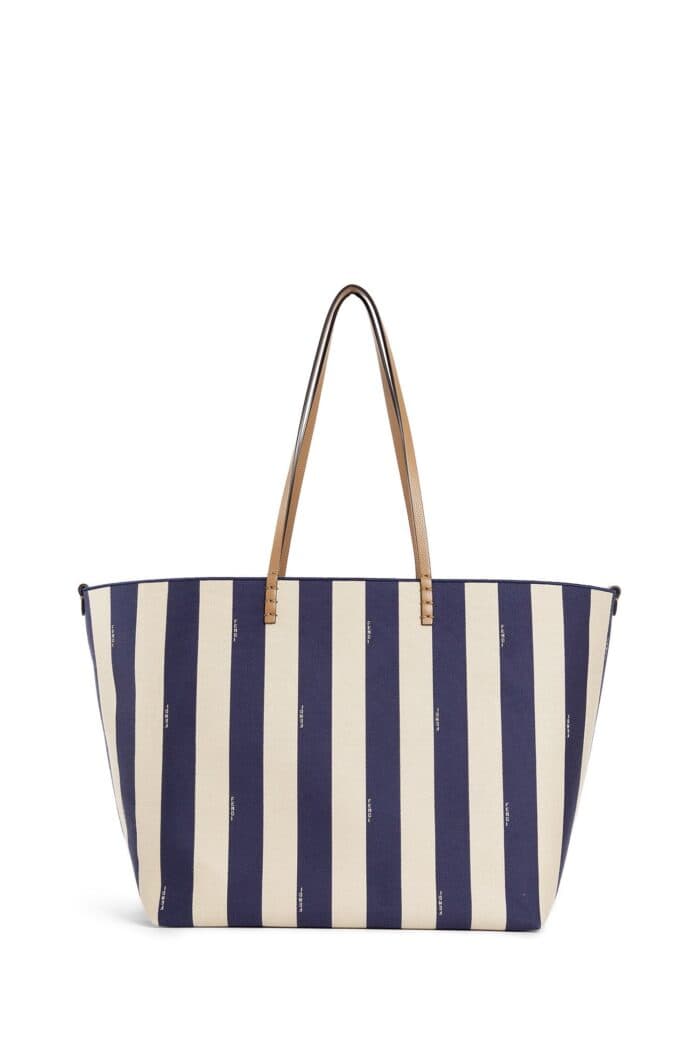 FENDI Roll Reversible Large Shopper In Pequin Striped