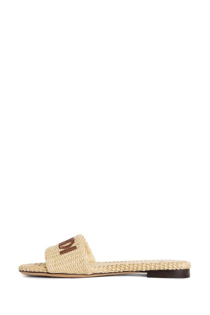 FENDI Signature Raffia Slides