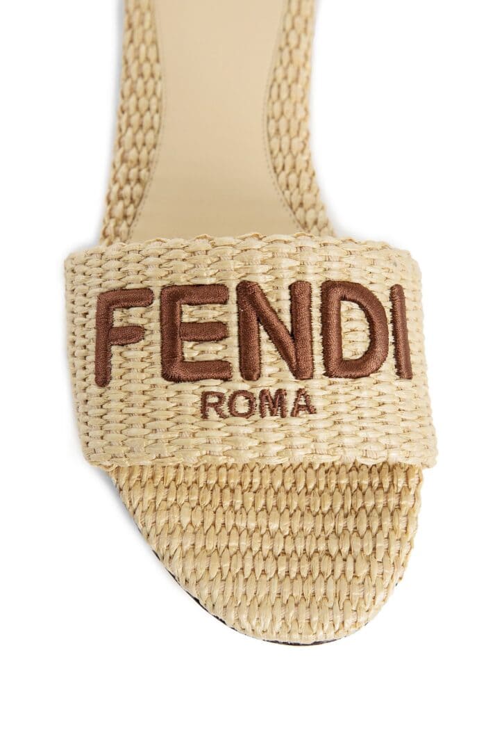 FENDI Signature Raffia Slides