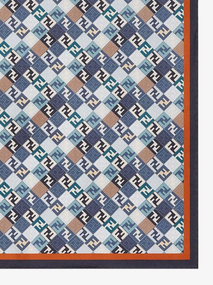 Fendi Silk Foulard With All-over FF Logo