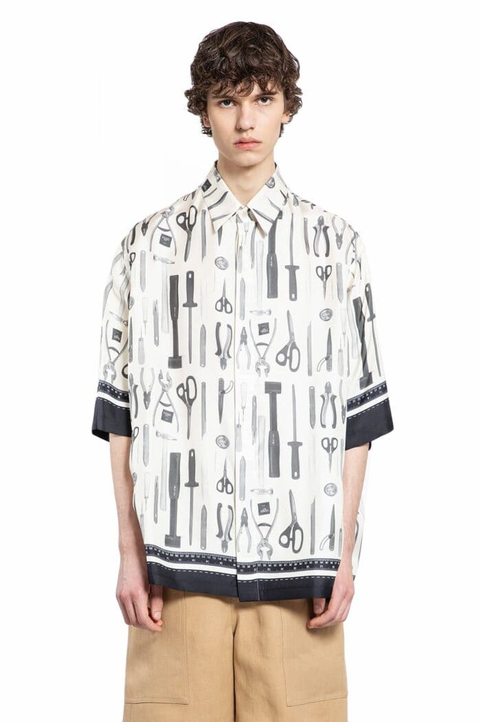 FENDI Silk Tool Print Shirt