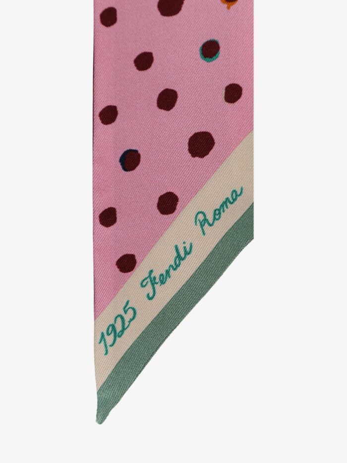 Fendi Silk Wrappy Bandeau With Falena Dots Motif