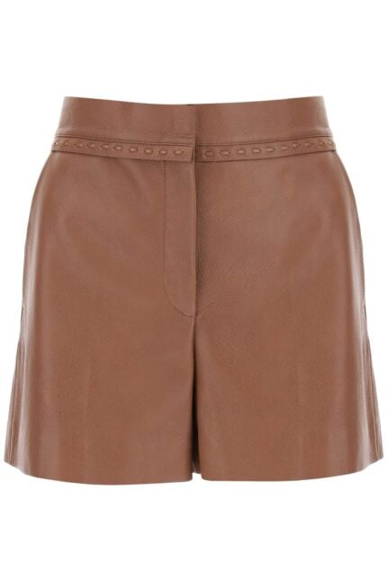 FENDI "soft Hammered Leather Selleria Shorts