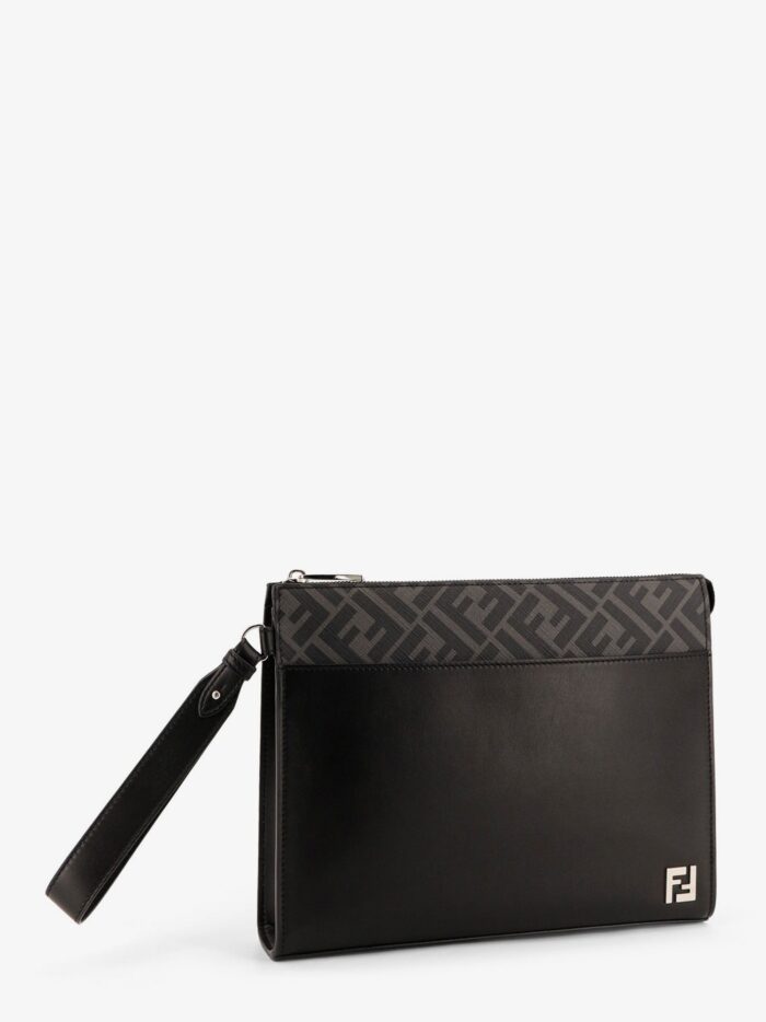 Fendi Squared FF Leather Clutch