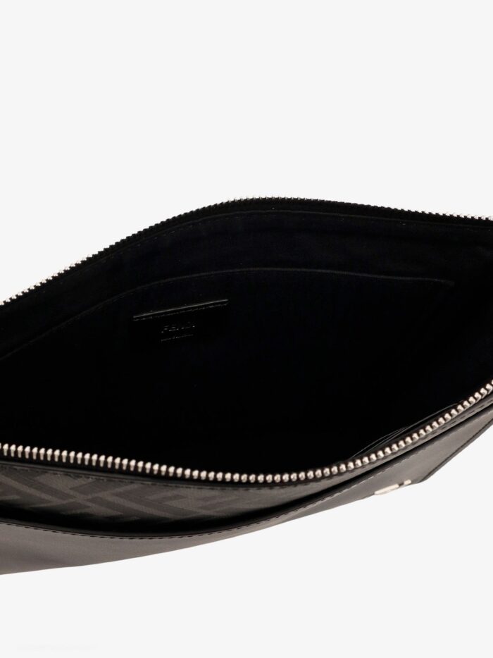 Fendi Squared FF Leather Clutch