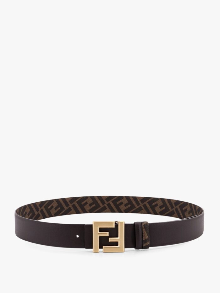 fendi squared ff reversible leather and ff canvas belt Fendi Squared FF Reversible Leather And FF Canvas Belt