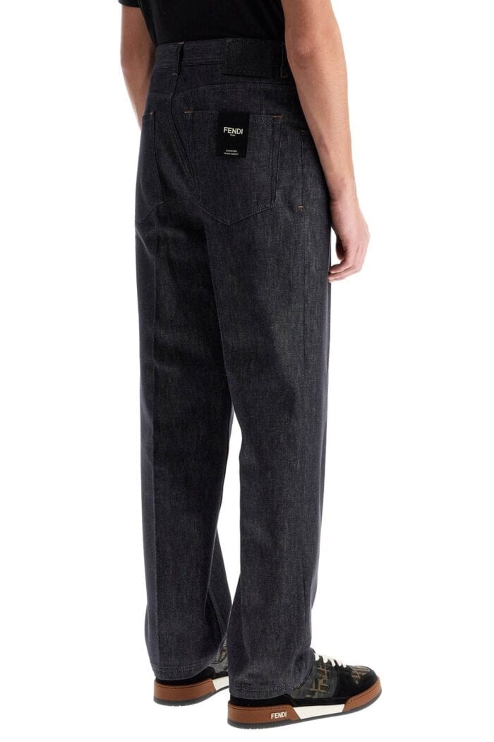 FENDI Straight Cut Selleria Jeans For Men