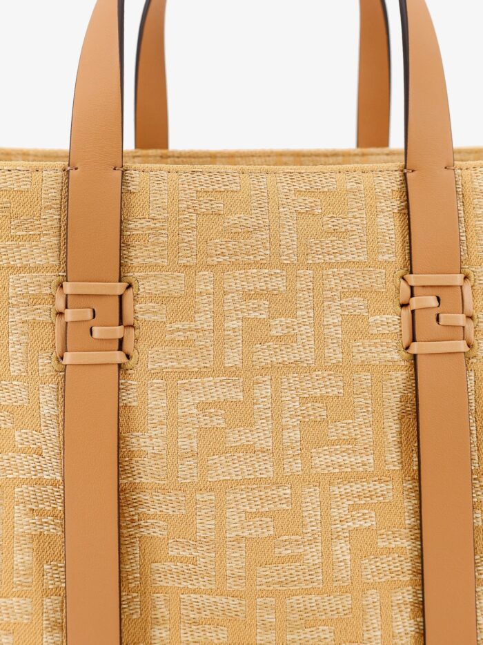 Fendi Summer Tote Rafia Shoulder Bag With All-over FF Logo