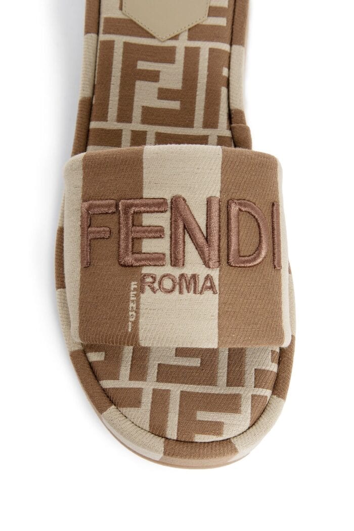 Fendi Sunshine Canvas Flatform Slides