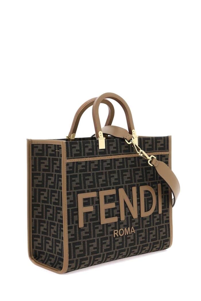 FENDI Sunshine Medium Tote Bag With Jacquard Ff Pattern