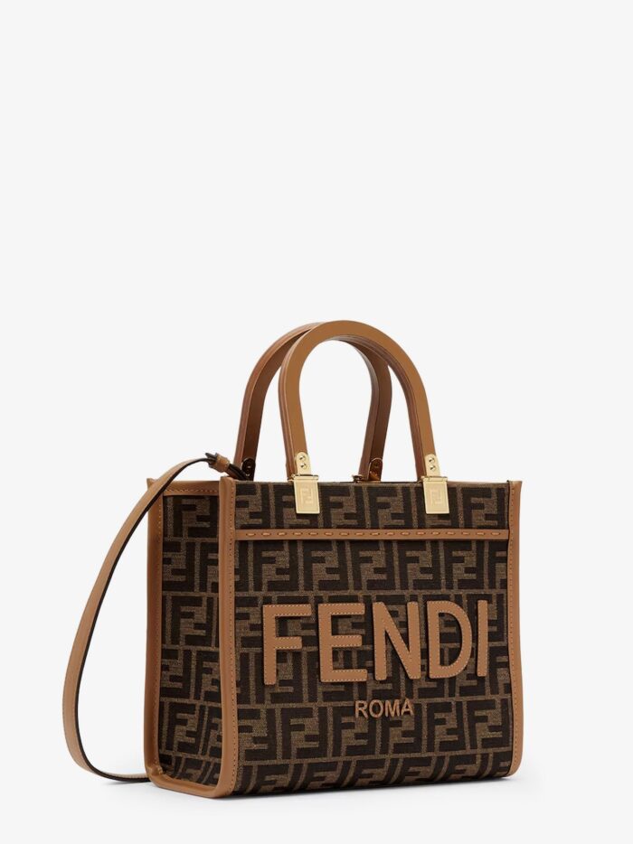 Fendi Sunshine Small Jacquard FF Fabric Shoulder Bag