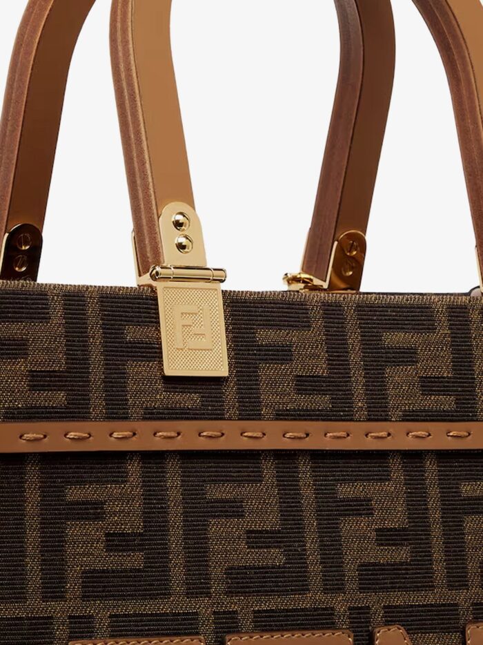 Fendi Sunshine Small Jacquard FF Fabric Shoulder Bag