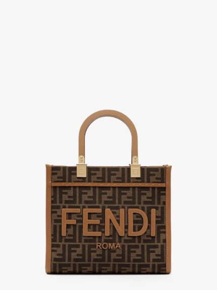 Fendi Sunshine Small Jacquard FF Fabric Shoulder Bag