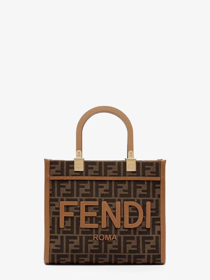 Fendi Sunshine Small Jacquard FF Fabric Shoulder Bag