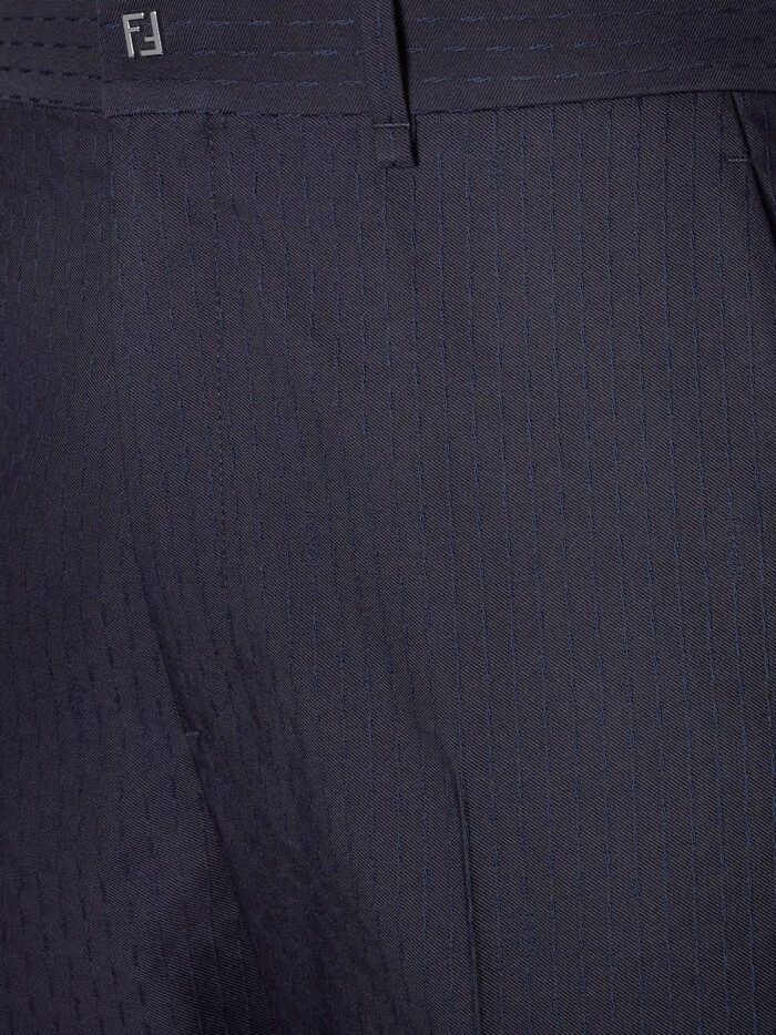 Fendi Trousers Wool Tonal Stitching