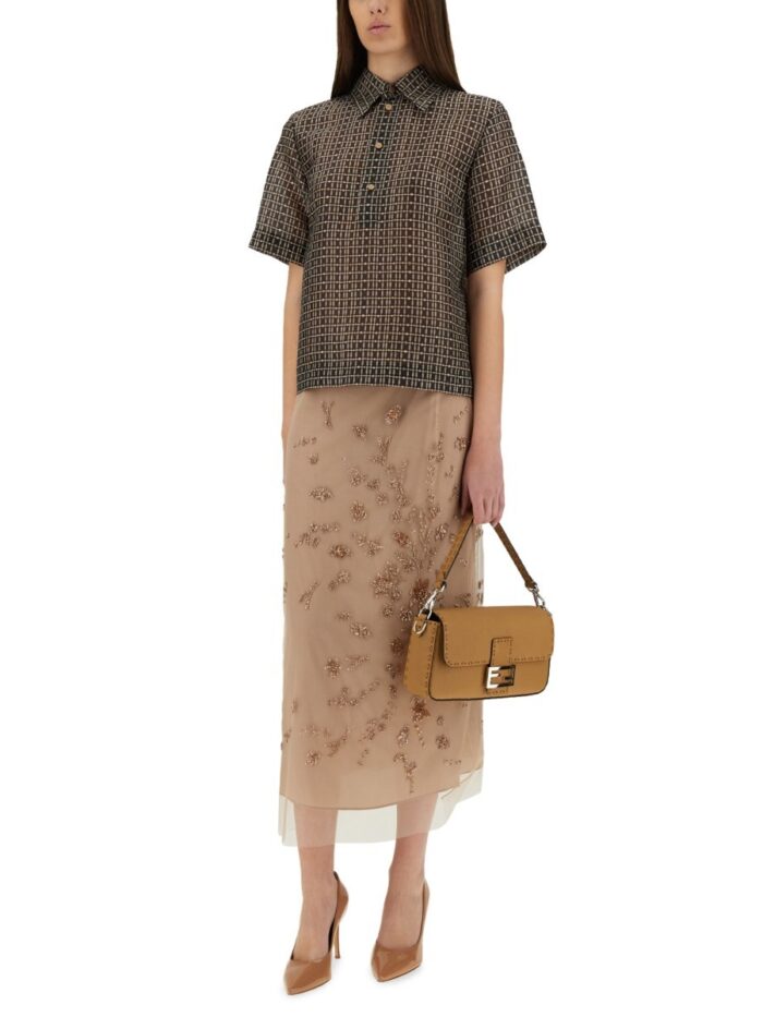 Fendi TULLE SKIRT WITH EMBROIDERY