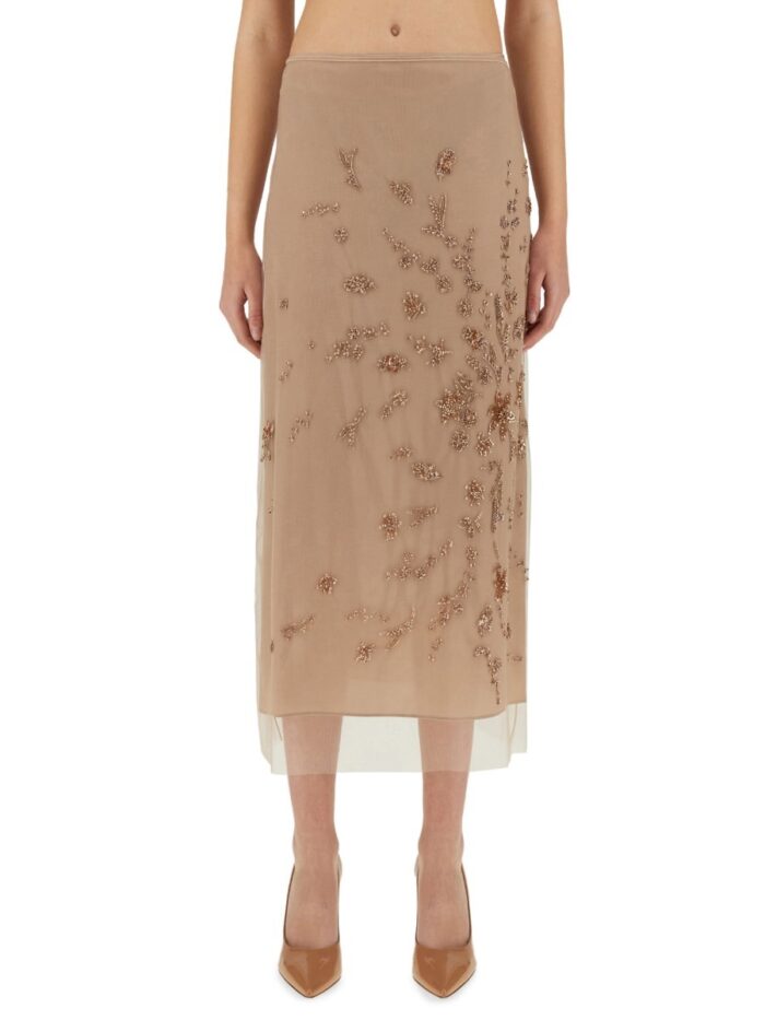 Fendi TULLE SKIRT WITH EMBROIDERY