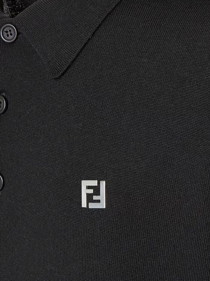 Fendi Virgin Wool Polo Shirt