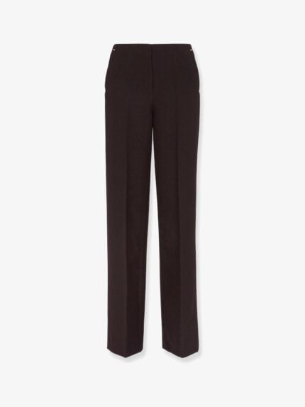 Fendi Virgin Wool Trousers With Metal Ff Details