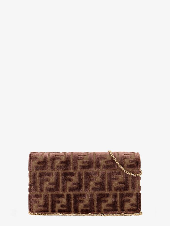 Fendi Wallet On Chain Baguette FF Velvet Jacquard Bag