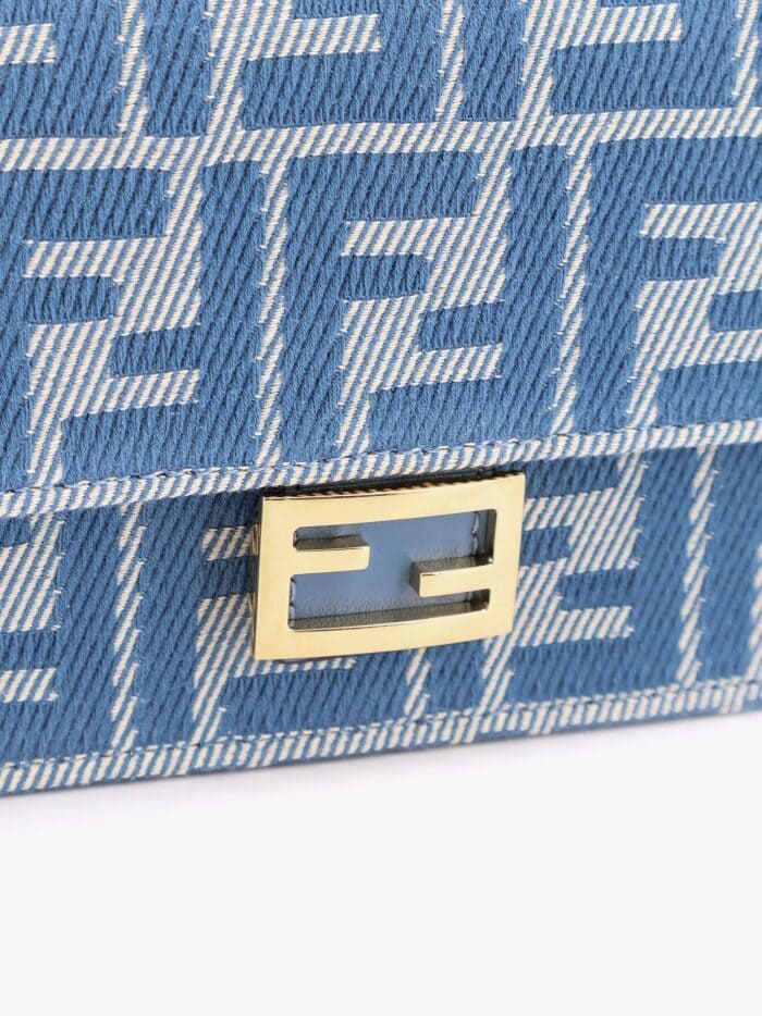 Fendi Wallet On Chain Baguette With Shoulder Strap With All-over Ff Motif