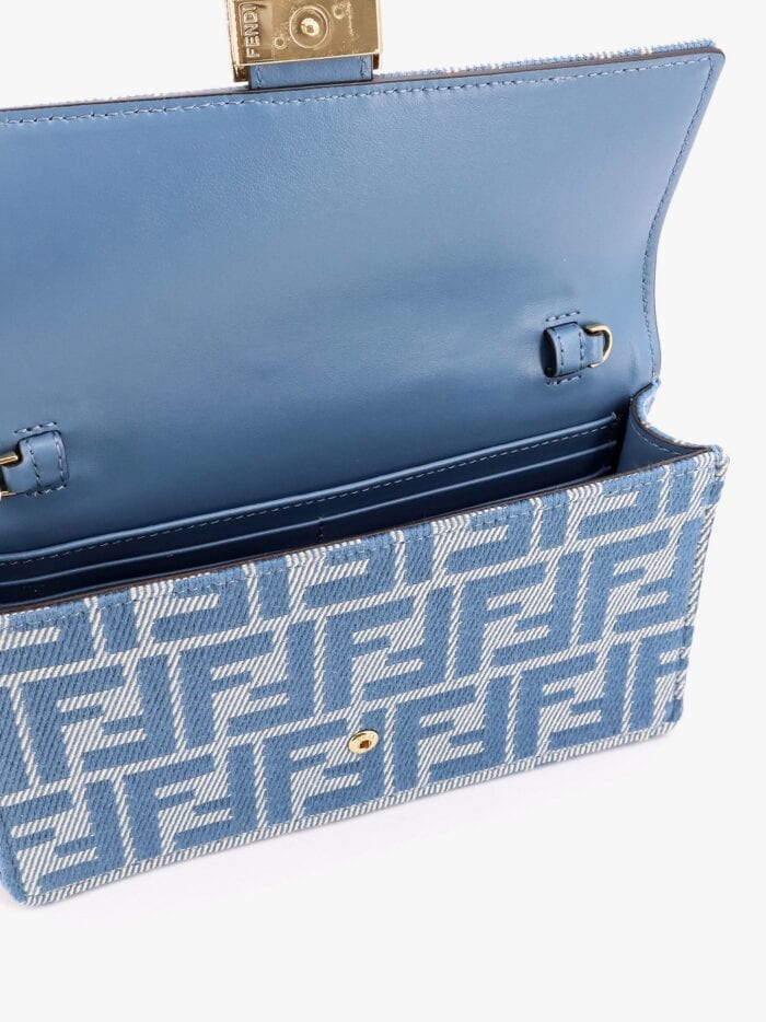 Fendi Wallet On Chain Baguette With Shoulder Strap With All-over Ff Motif