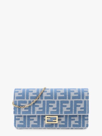Fendi Wallet On Chain Baguette With Shoulder Strap With All-over Ff Motif