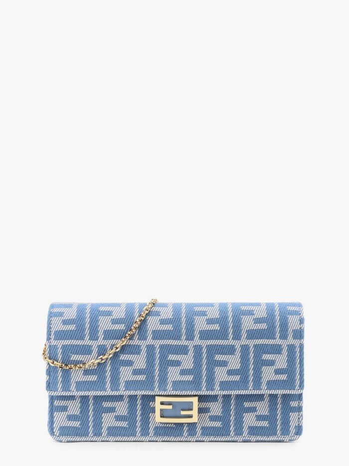 Fendi Wallet On Chain Baguette With Shoulder Strap With All-over Ff Motif