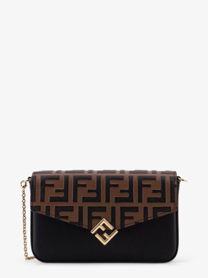Fendi Wallet On Chain FF Diamonds Leather Crossbody Bag
