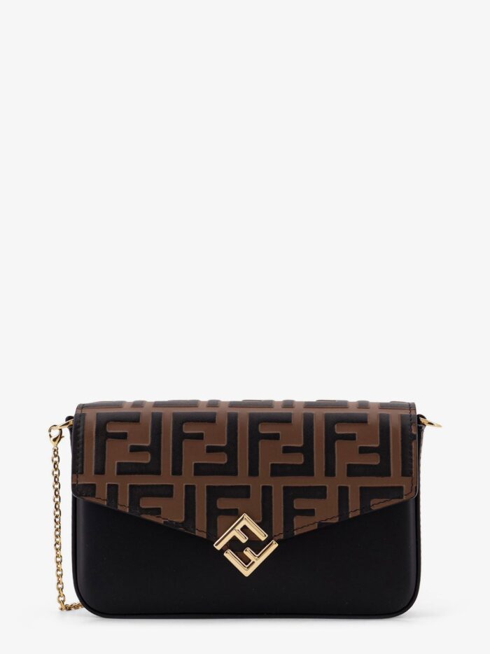 Fendi Wallet On Chain FF Diamonds Leather Crossbody Bag