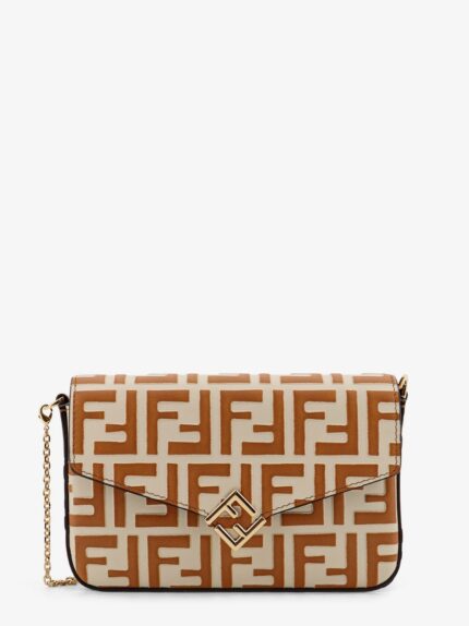 Fendi Wallet On Chain FF Diamonds Leather Shoulder Bag
